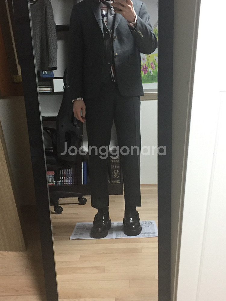 톰브라운 / 레드체크 히든삼선 셔츠 / 0--0