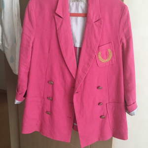 핑크 린넨자켓