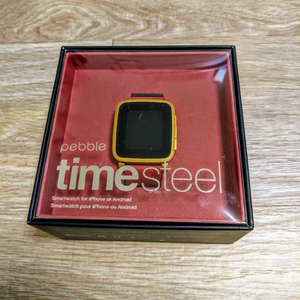 페블 타임스틸 스마트워치 골드 Pebble