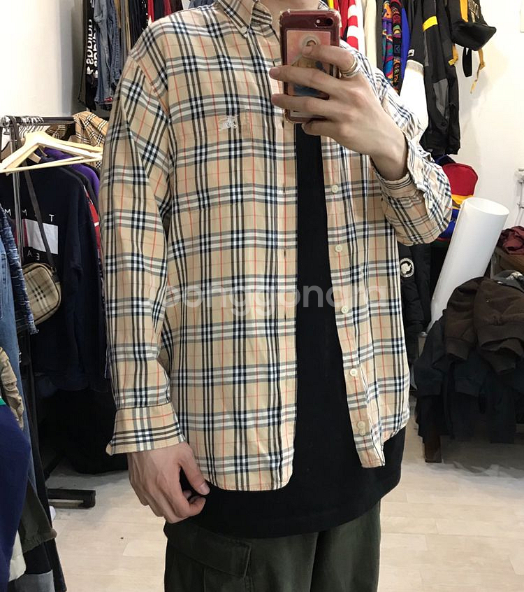 Burberry(버버리)정품 90’s 노바체크 패턴셔츠--5