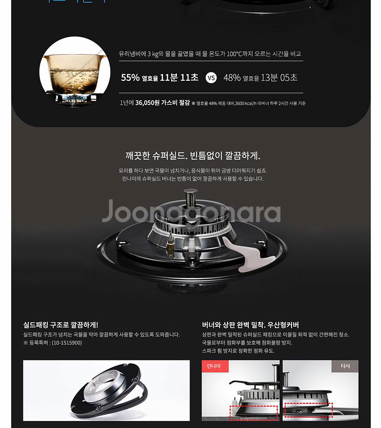 린나이 빌트인 가스레인지--3