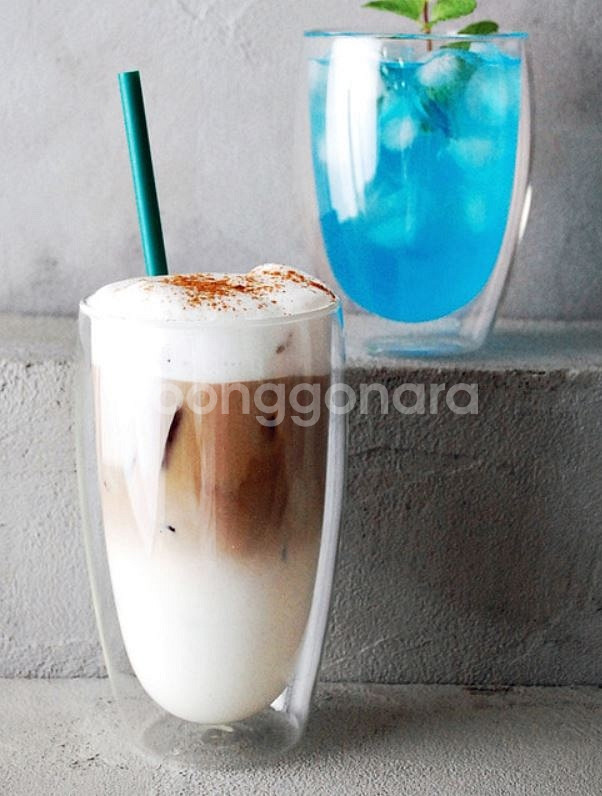 내열 이중 글라스 핫 아이스 겸용 컵 460ml--0