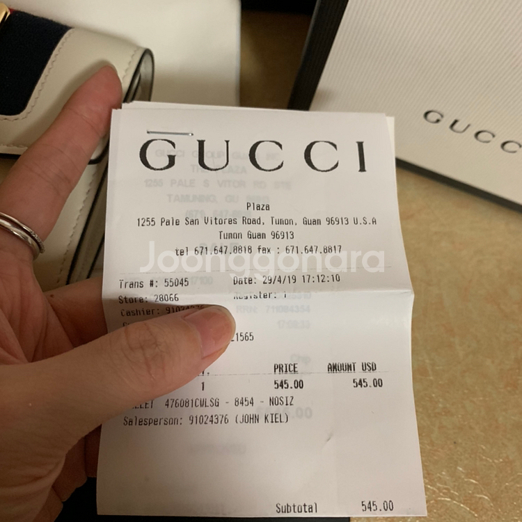 새상품)구찌 풀구성 정품 실비반지갑 화이트 마지막 가격--4