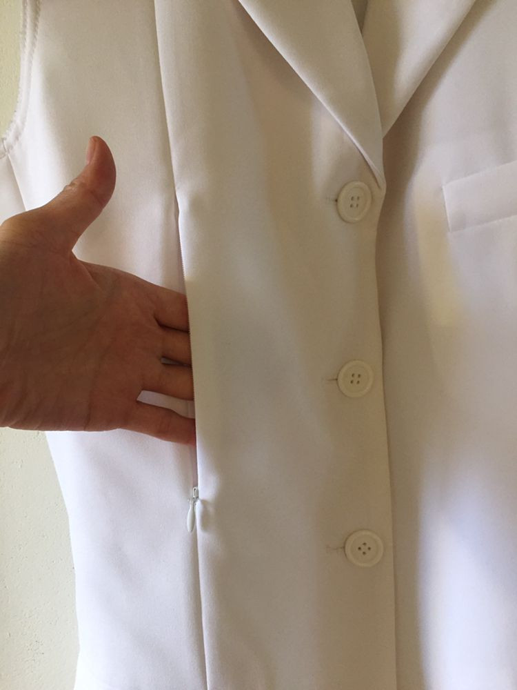 Celine 셀린 피비 화이트 민소매 수트 재킷 36--2