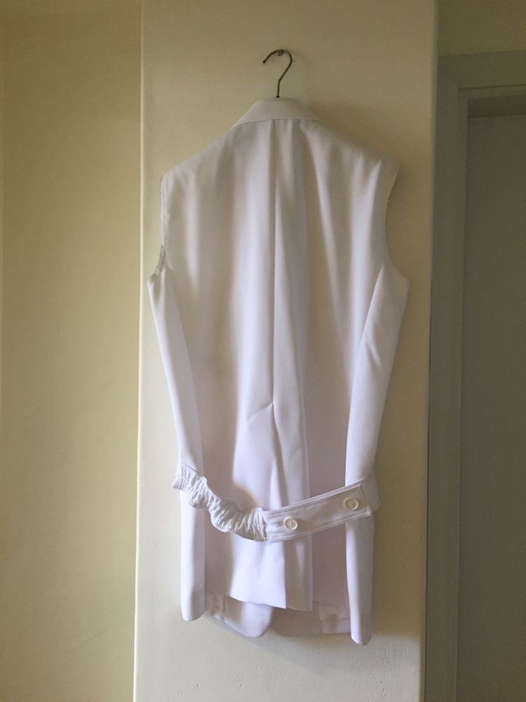 Celine 셀린 피비 화이트 민소매 수트 재킷 36--3