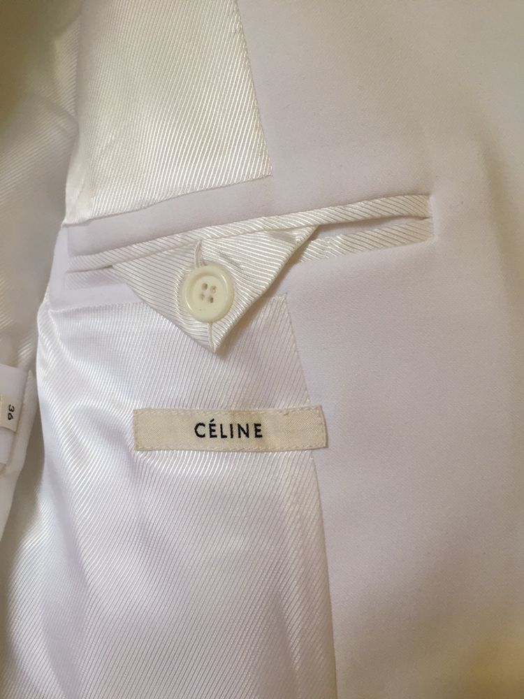 Celine 셀린 피비 화이트 민소매 수트 재킷 36--5