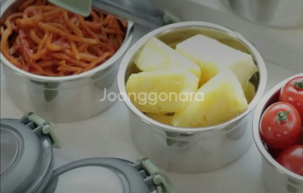 디오바코 스텐밀폐용기 9종 스텐반찬통 리빙아트밀폐용기--4
