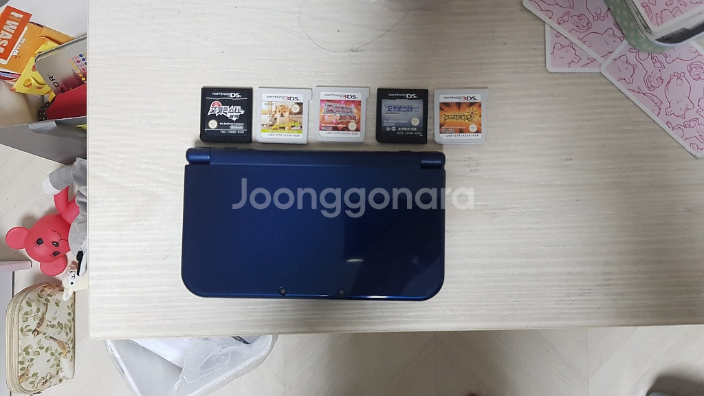 뉴 닌텐도 3DS XL+게임칩 3종--0
