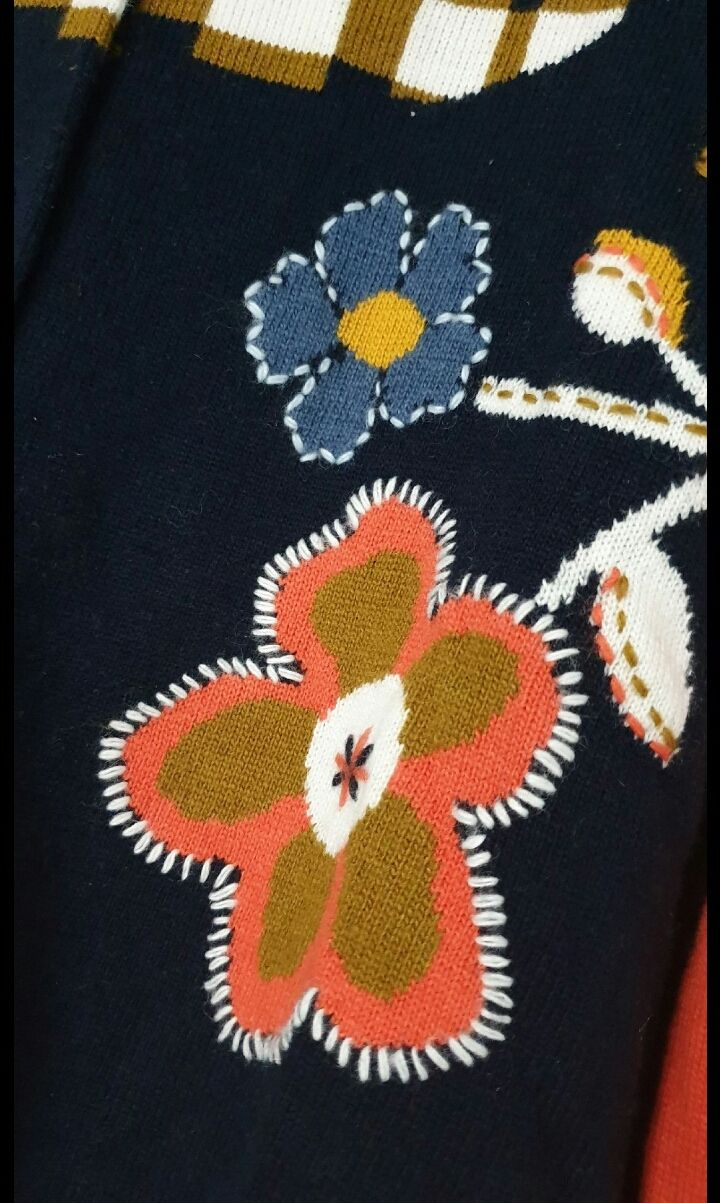 오일릴리 네이비주황 가디건--2