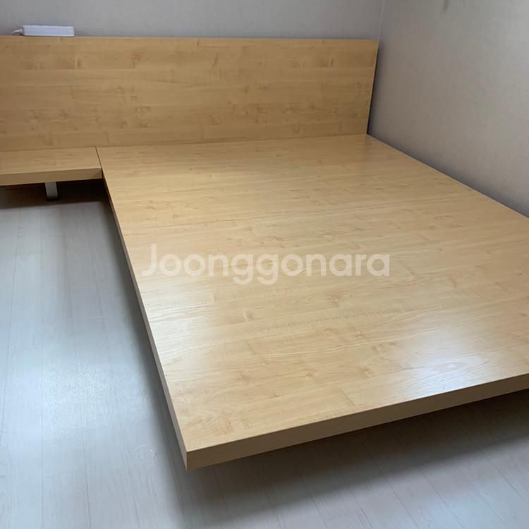 벤스가구 엘리아 침대프레임 퀸사이즈 사이드테이블포함--0