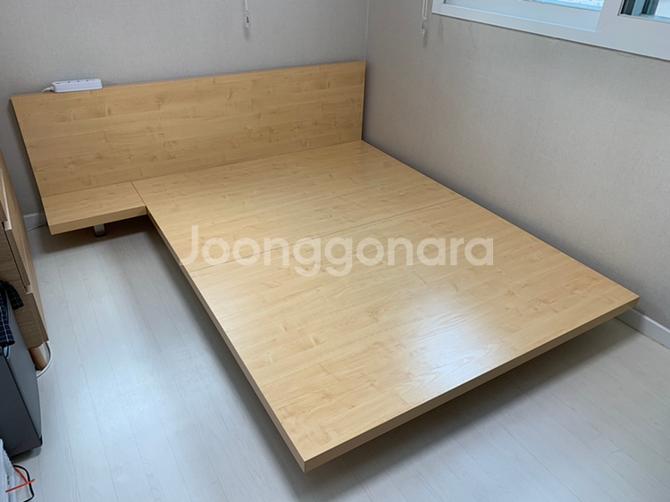 벤스가구 엘리아 침대프레임 퀸사이즈 사이드테이블포함--3