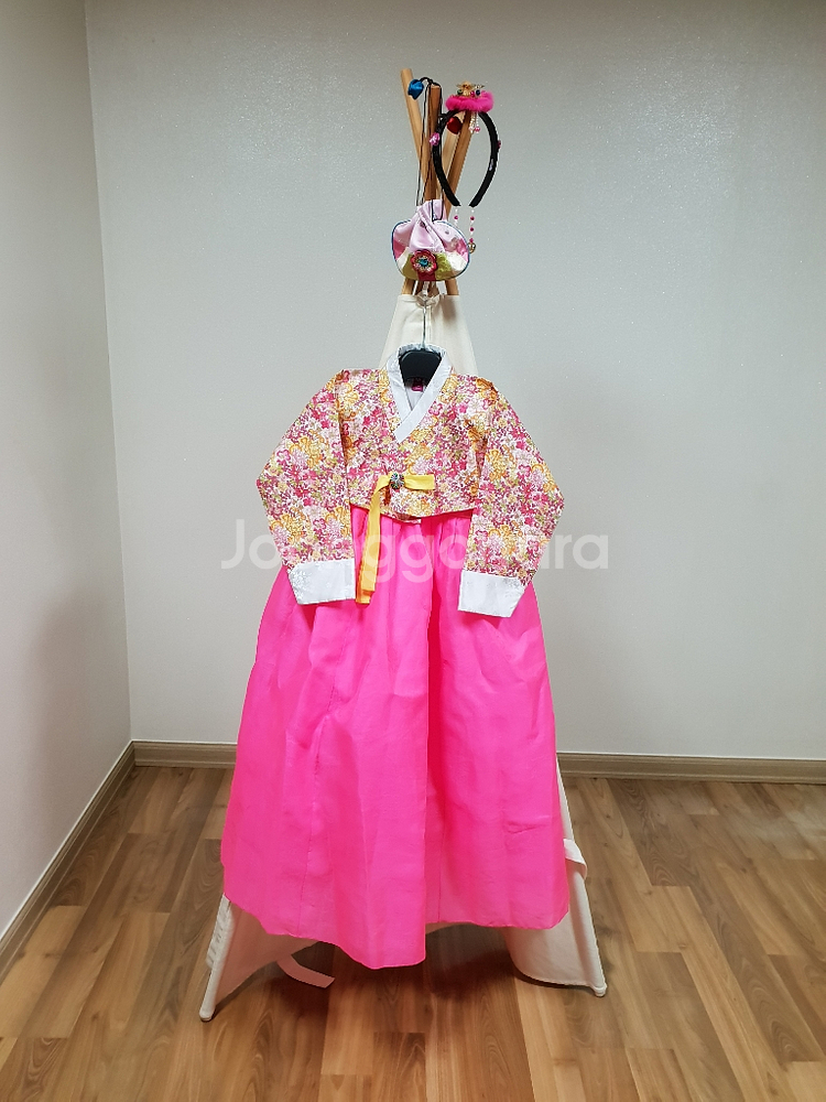 예닮한복,캉캉속치마,머리띠 3종세트 (7~8세) 택포--1