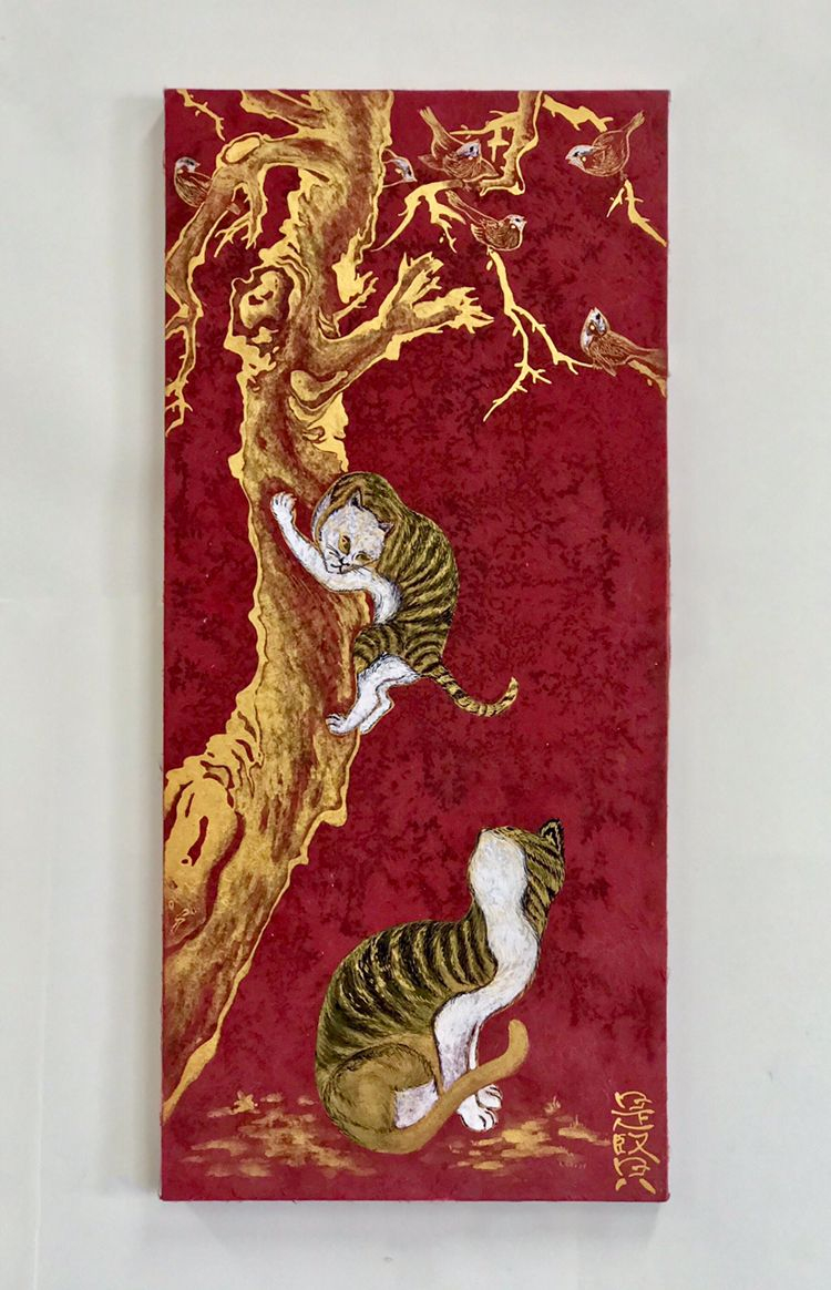 금니화 - 묘작도--2