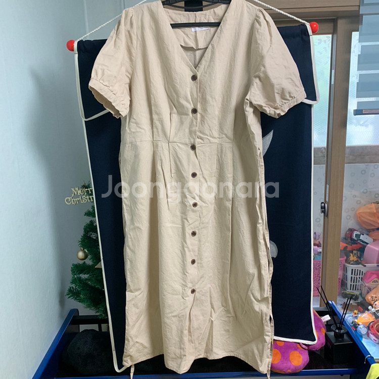 브이넥 롱원피스--0