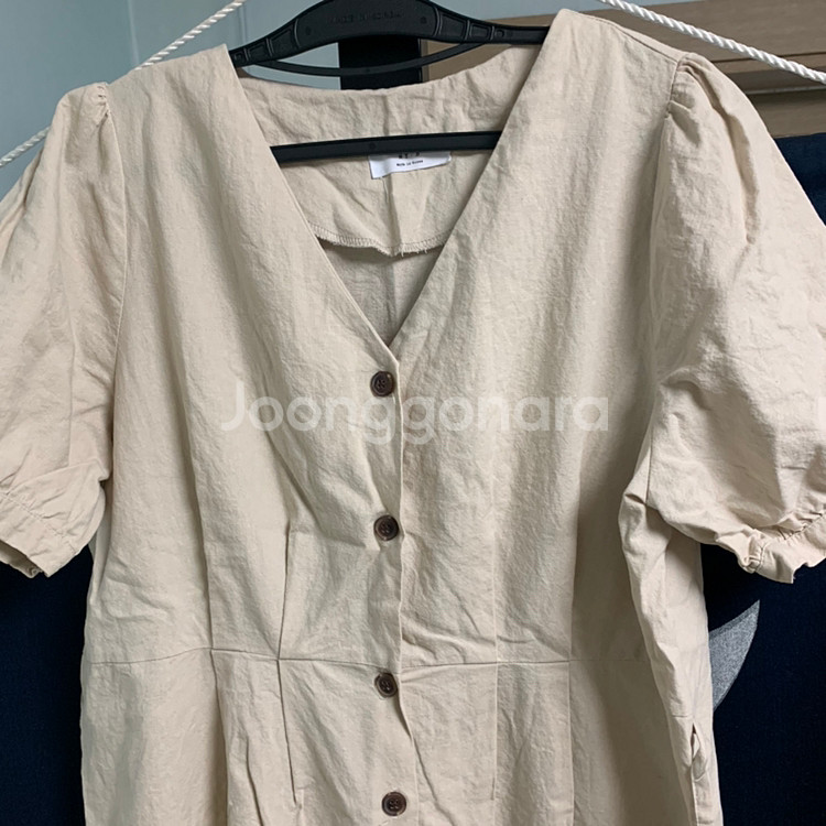 브이넥 롱원피스--1