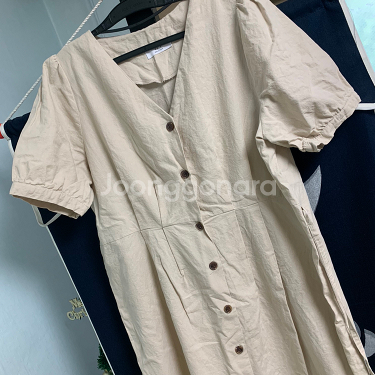 브이넥 롱원피스--3