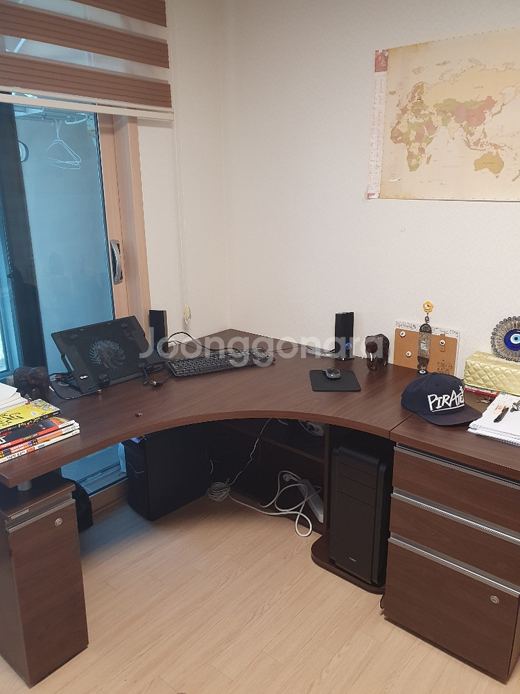 한샘 인테리어 책상+서랍장--2