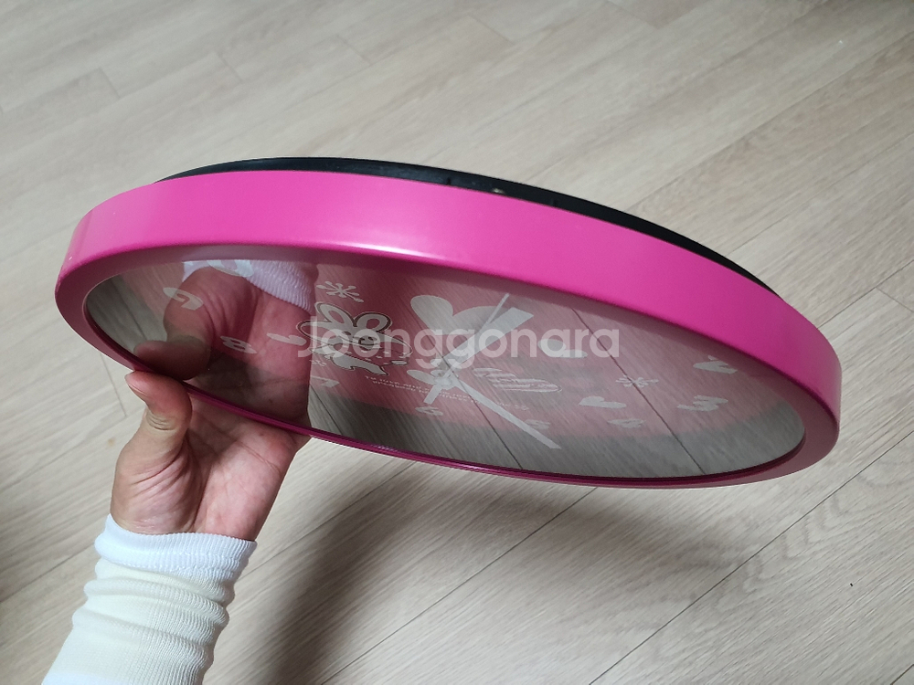 핑크색 벽걸이시계 원형시계 시계 아이방벽걸이시계--2