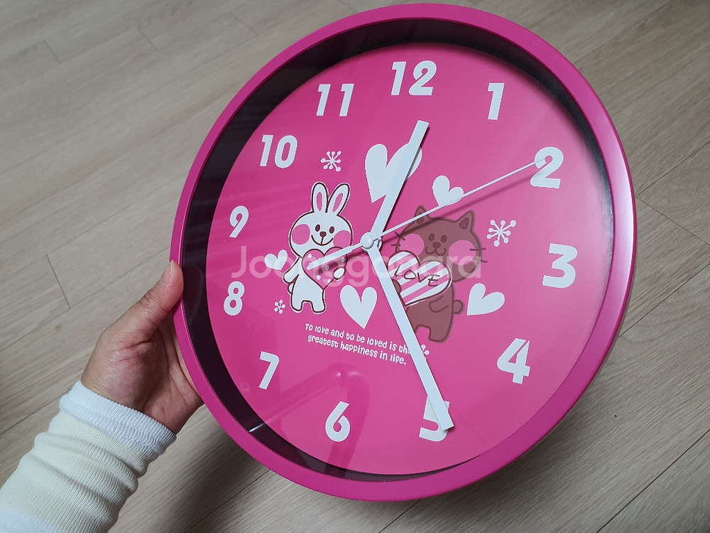 핑크색 벽걸이시계 원형시계 시계 아이방벽걸이시계--3