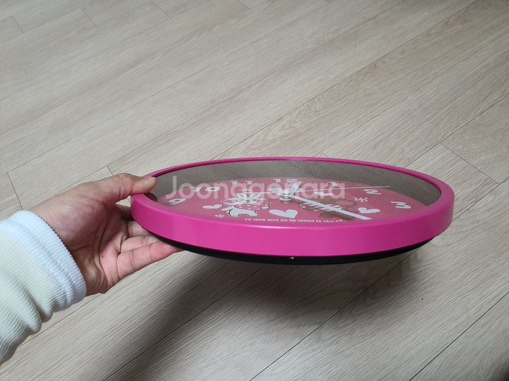 핑크색 벽걸이시계 원형시계 시계 아이방벽걸이시계--4