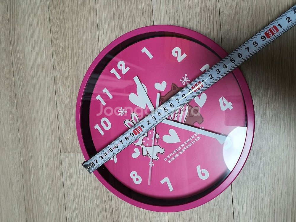 핑크색 벽걸이시계 원형시계 시계 아이방벽걸이시계--6