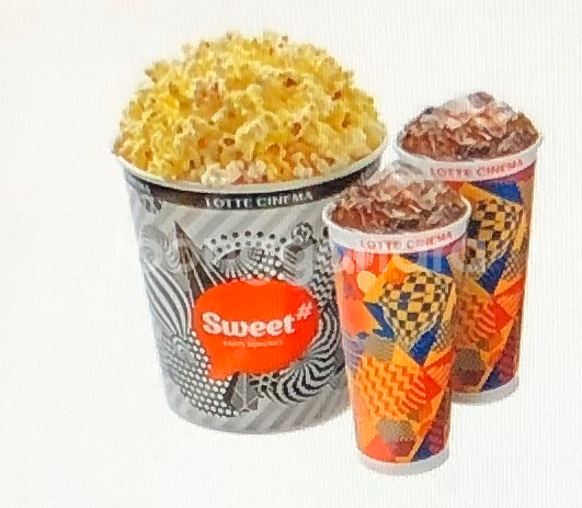 롯데시네마 스위트콤보 팝콘세트 7000원--0