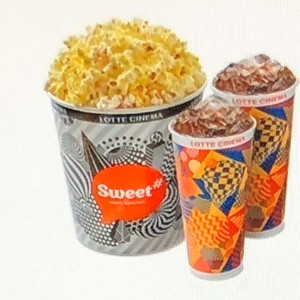 롯데시네마 스위트콤보 팝콘세트 7000원