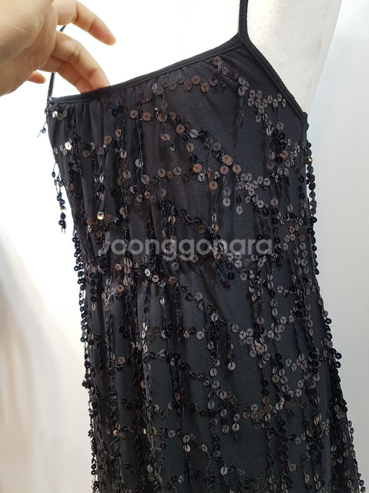 66 스텔라맥카트니 스판망사스팽글원피스--2