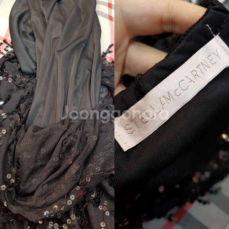 66 스텔라맥카트니 스판망사스팽글원피스--9