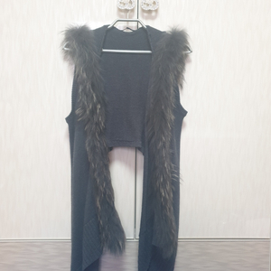여성 mixxo 후드라쿤퍼베스트 진그레이 55