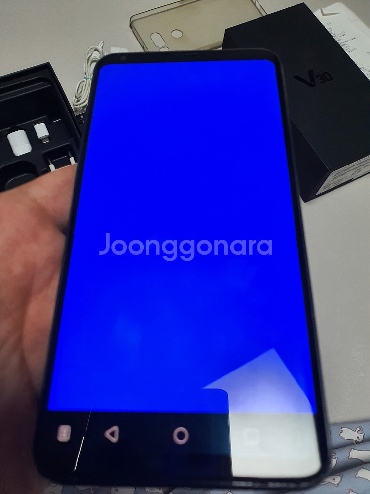 LG V30 64기가 블랙 A급 유플러스 공기계 풀박스--5