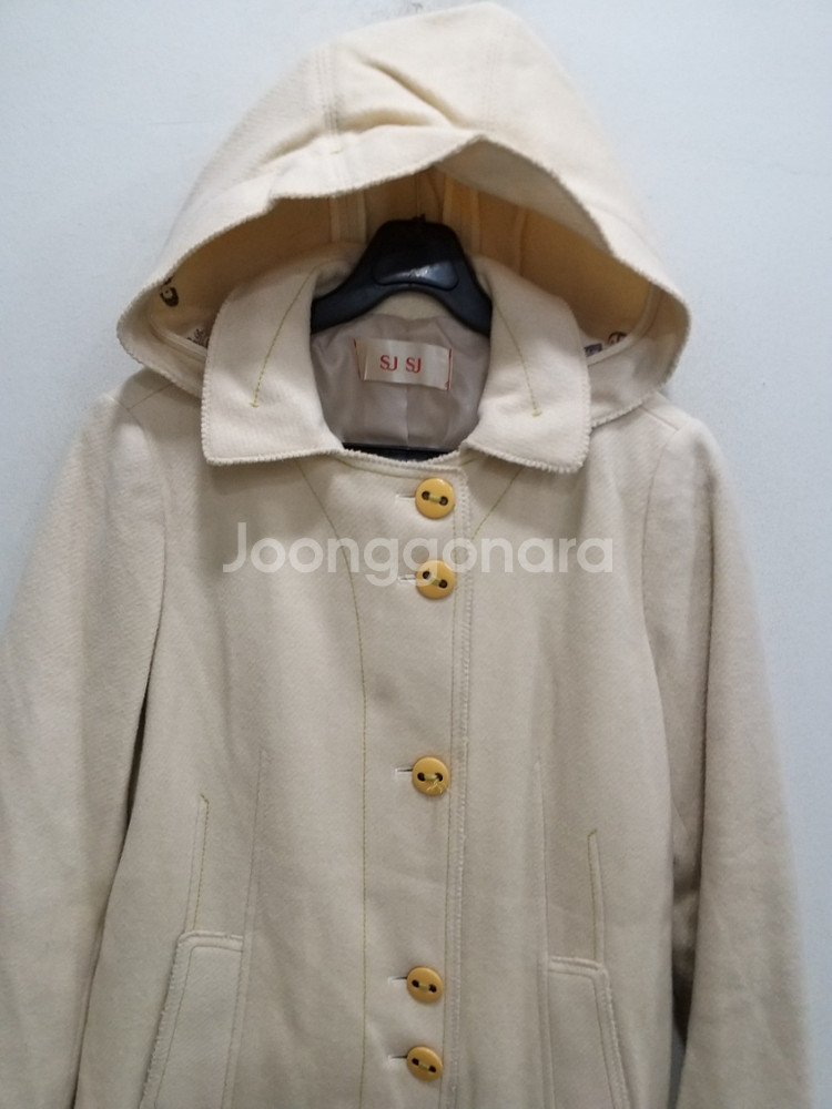 여성 SJSJ 후드 모직 롱코트 (90)--1