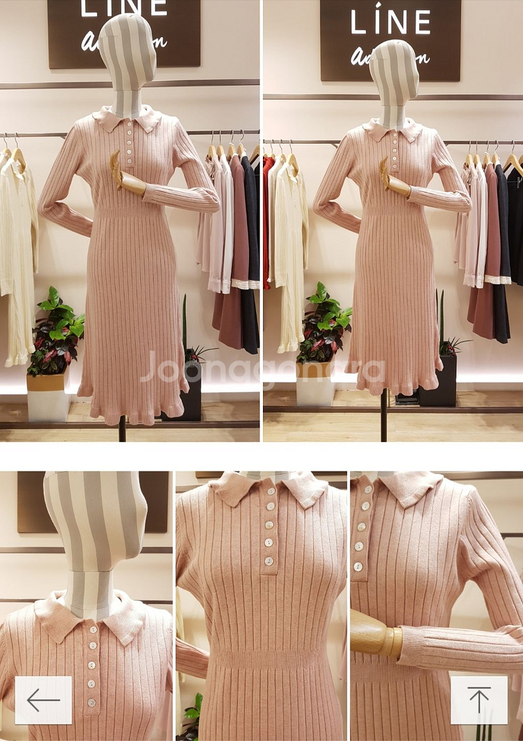 [LINE](새상품)라인어디션 겨울 카라 골지 니트원피--1