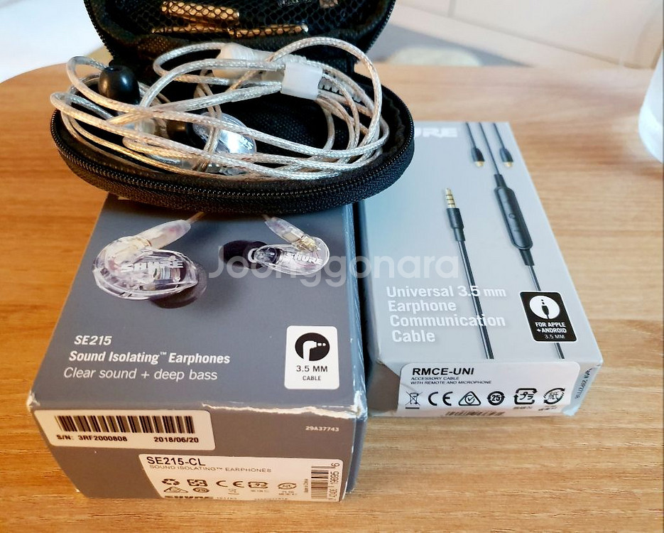 Shure SE215 Clear+통화케이블 팝니다--0