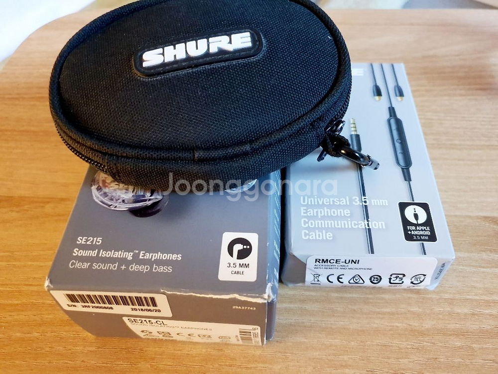 Shure SE215 Clear+통화케이블 팝니다--1