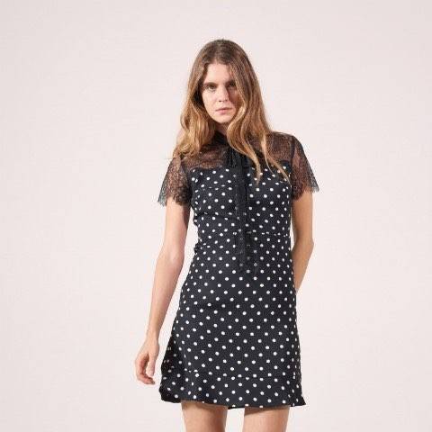 산드로 폴카 도트 레이스 원피스 size 1--1