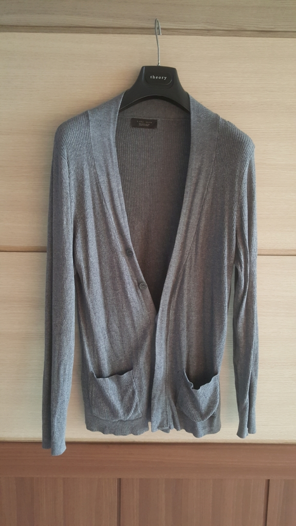 자라 회색 슬림라인가디건팝니다--3