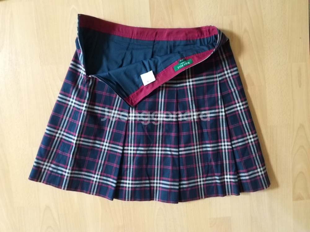 여성 빈폴 면 체크 미니스커트 (스판29)--1