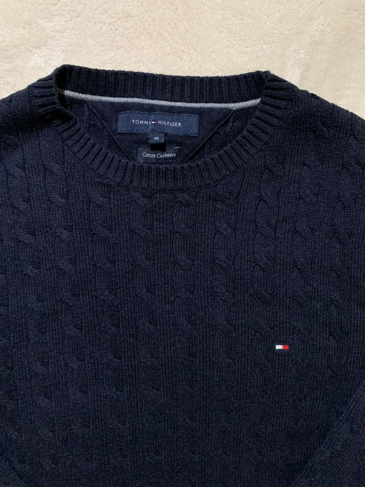 타미힐피거 라운드넥 꽈배기 니트--2