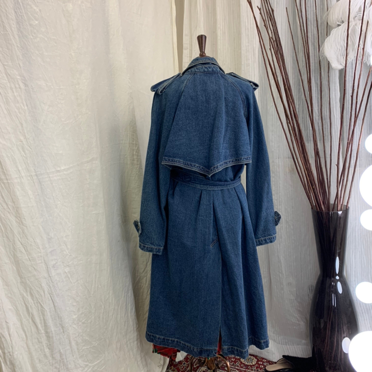 청 데님 트렌치 코트 아우터 이미지