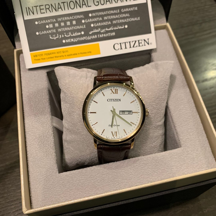 시티즌 에코드라이브 가죽시계 이미지