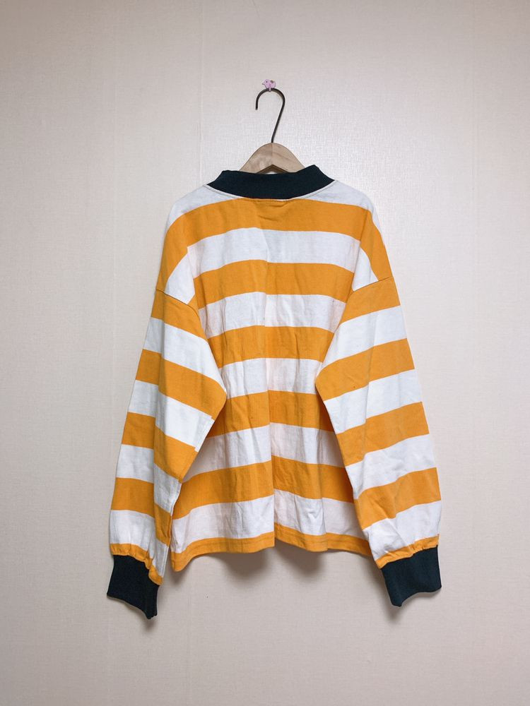 가격인하) 슬로우슬로우 단가라 맨투맨 옐로 이미지