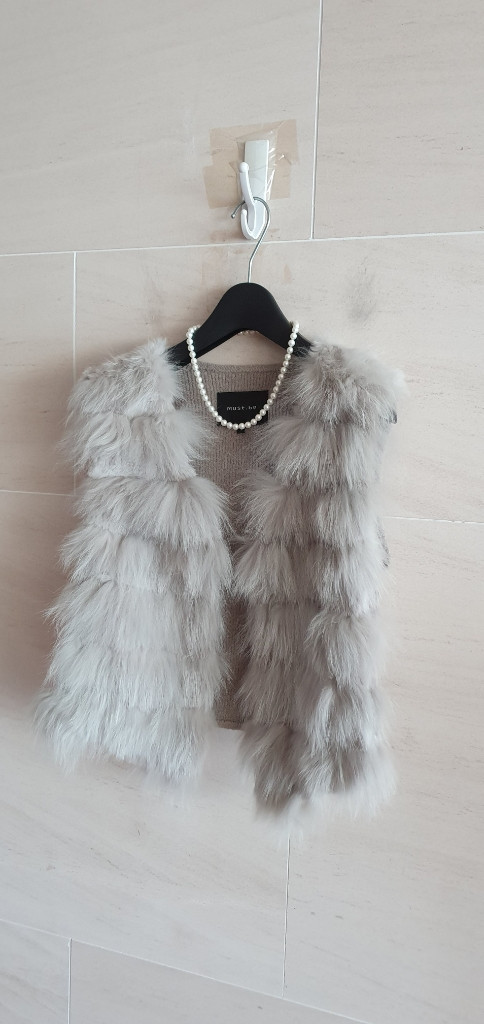 (정품) 머스트비 래빗,폭스 트리밍 니트 베스트--4