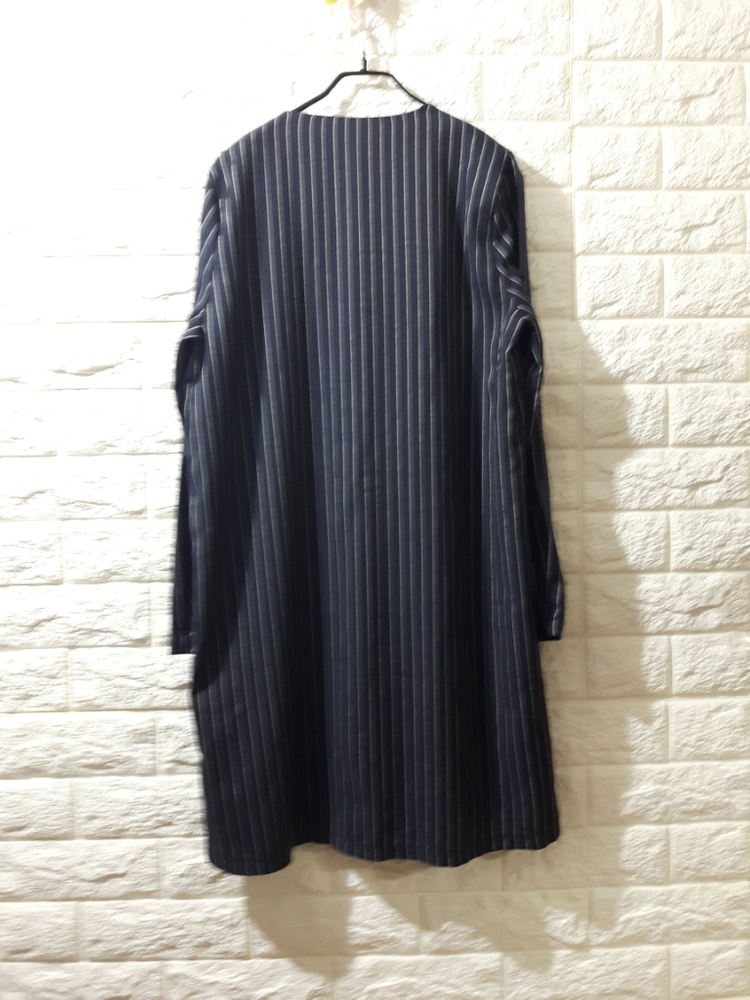미사용 네이비 스트라이프 원피스--1