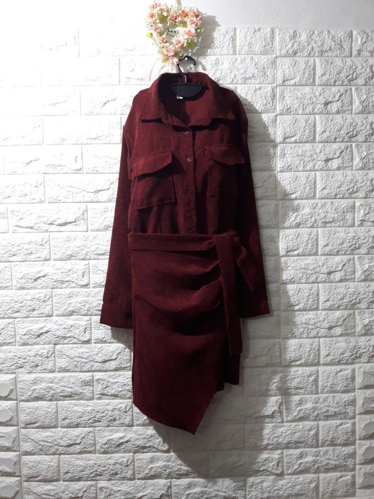 미사용 골덴 랩 롱남방--0