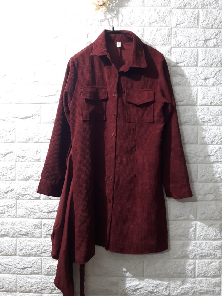 미사용 골덴 랩 롱남방--1