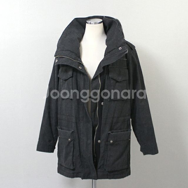 코데즈컴바인 블랙데님 야상 안감탈부착--1