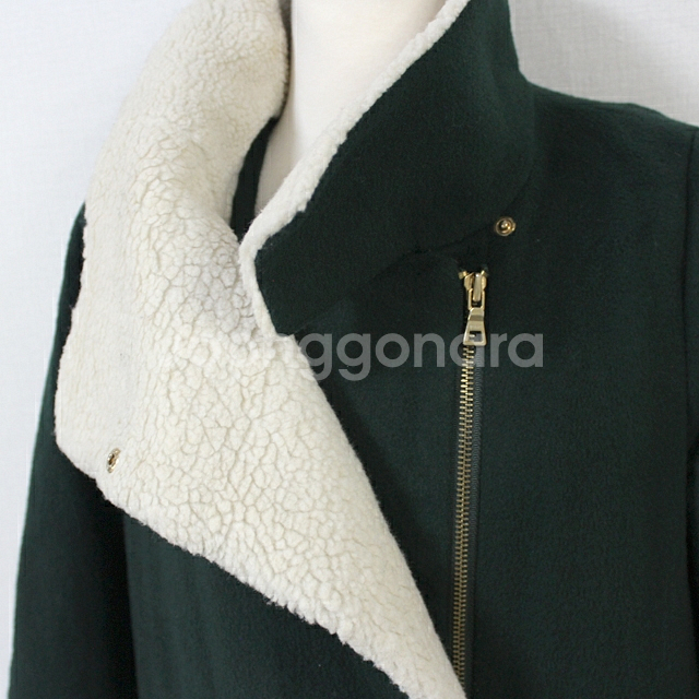 카키 이중카라 코트--4