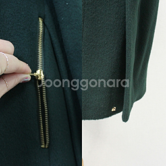 카키 이중카라 코트--6