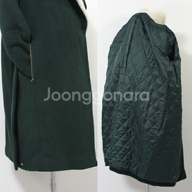 카키 이중카라 코트--7